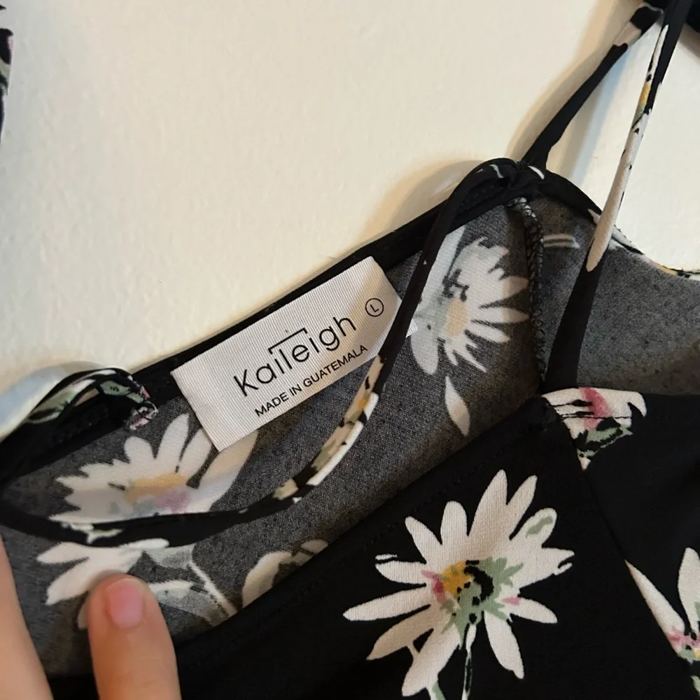 Kaileigh Black Floral Cold-Shoulder Blouse